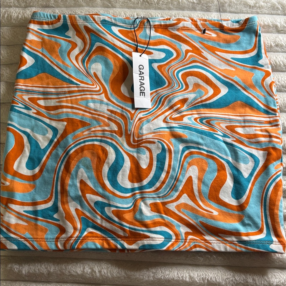Garage Orange and Blue Swirl Skirt